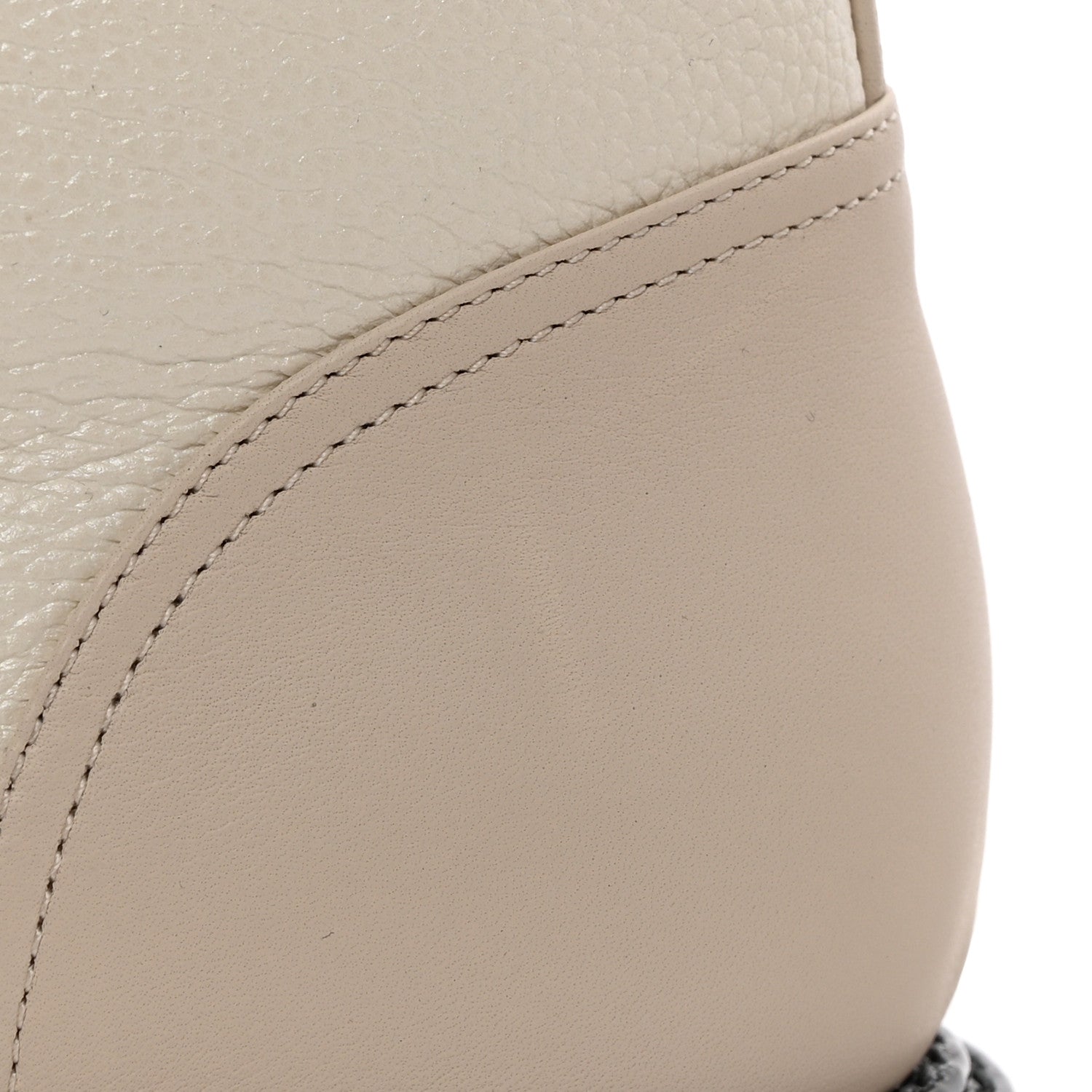 Chanel Pearly Calfskin Patent Calfskin Quilted Lace Up Boots 38.5 White Light Gray Black 12 of 16