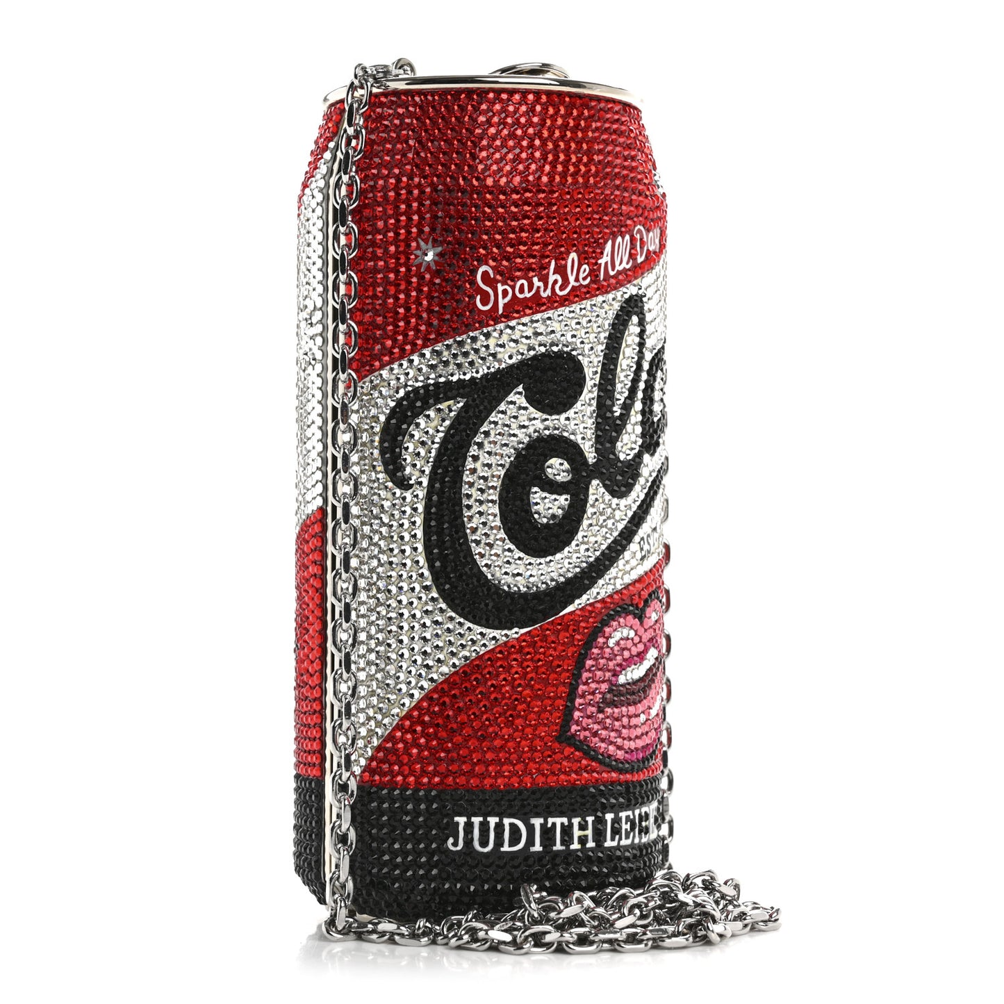 Crystal Cola Can Minaudiere Clutch Red Multicolor