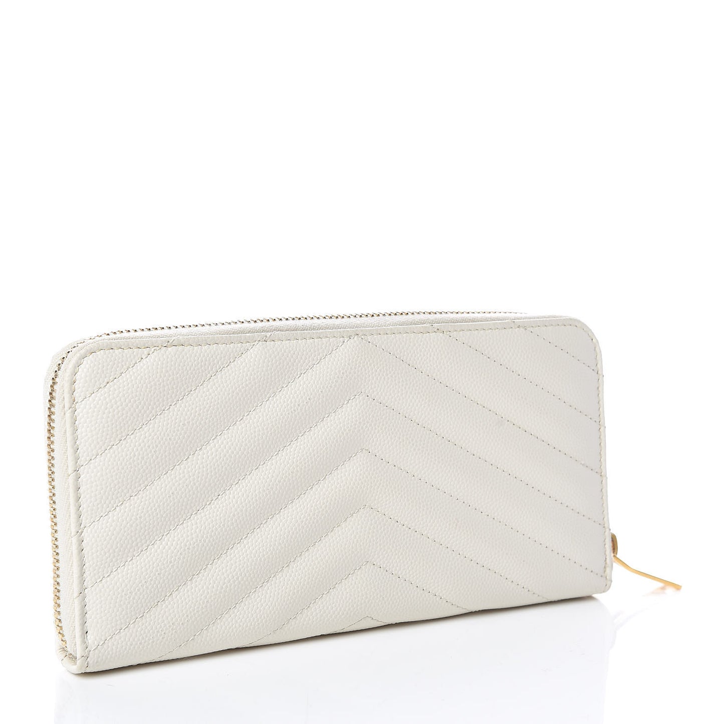 Grain De Poudre Matelasse Chevron Monogram Zip Around Wallet Porcellana
