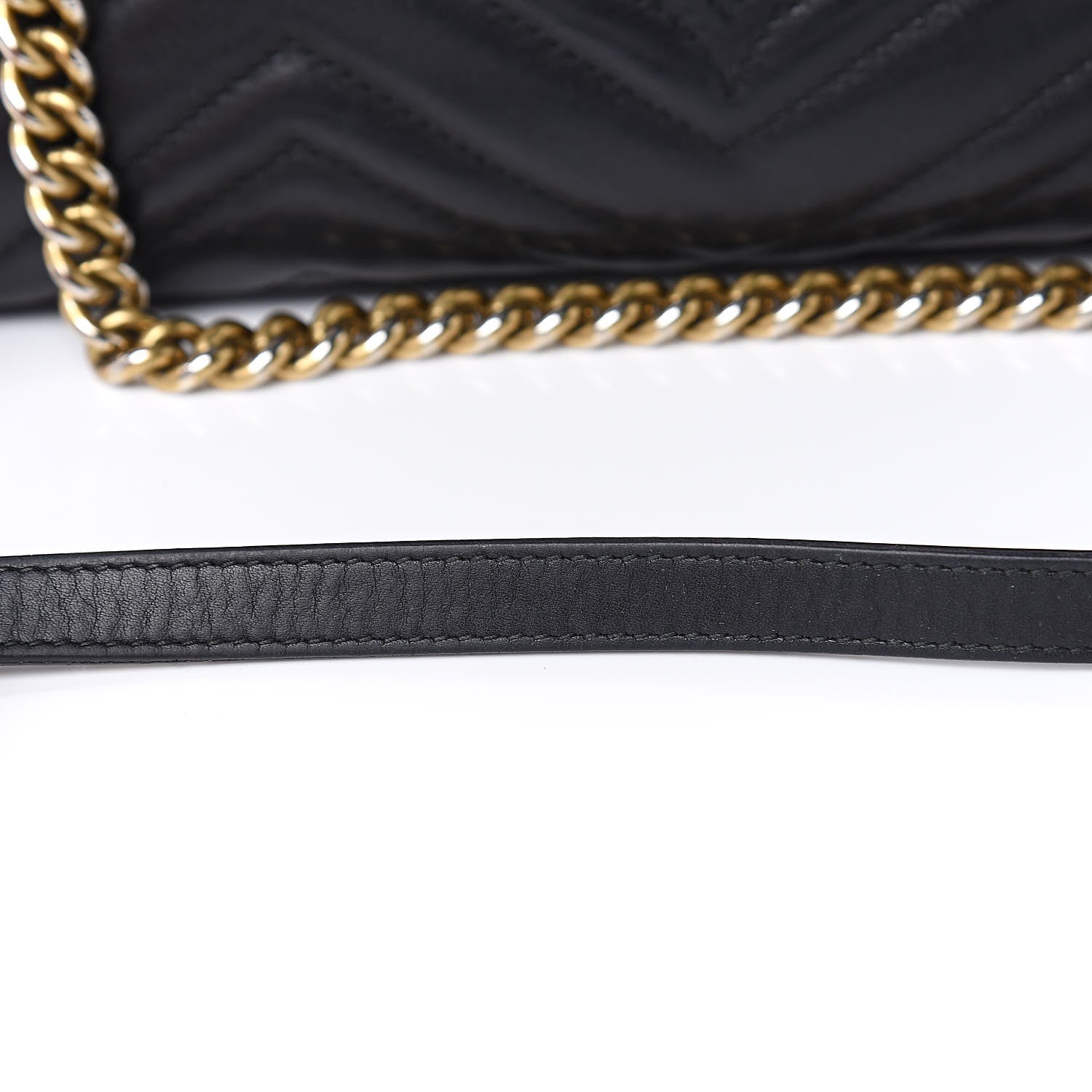 Gucci Calfskin Matelasse Medium GG Marmont Shoulder Bag Black 14 of 20