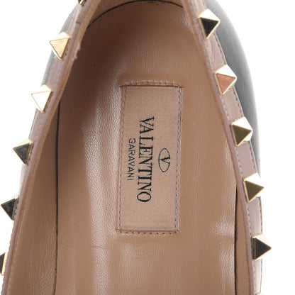 Valentino Garavani Calfskin Nappa Rockstud Flats 39 Black Poudre 9 of 12