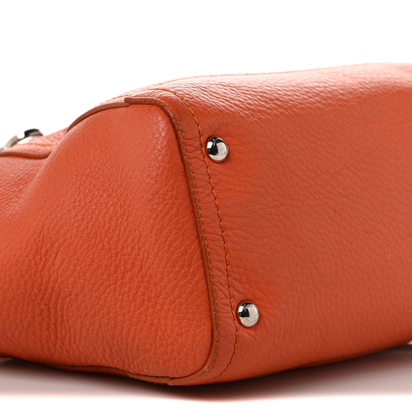Calfskin Small Verve Double Zip Tote Orange