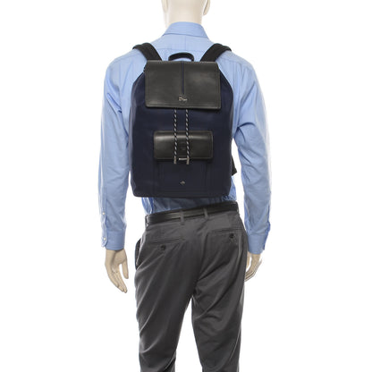 Christian Dior Calfskin Nylon Motion Backpack Black Blue 2 of 9
