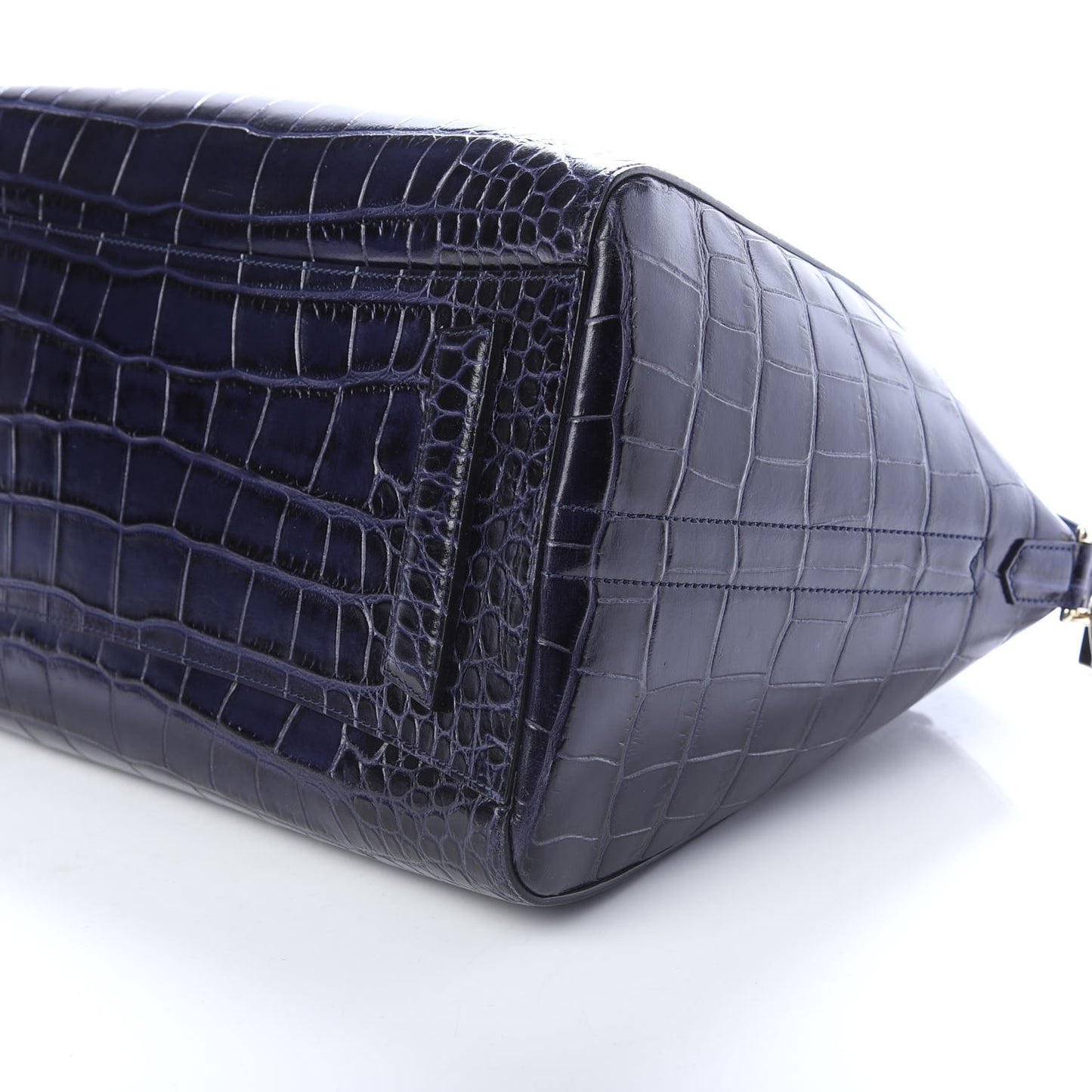 Calfskin Crocodile Embossed Medium Antigona Dark Blue