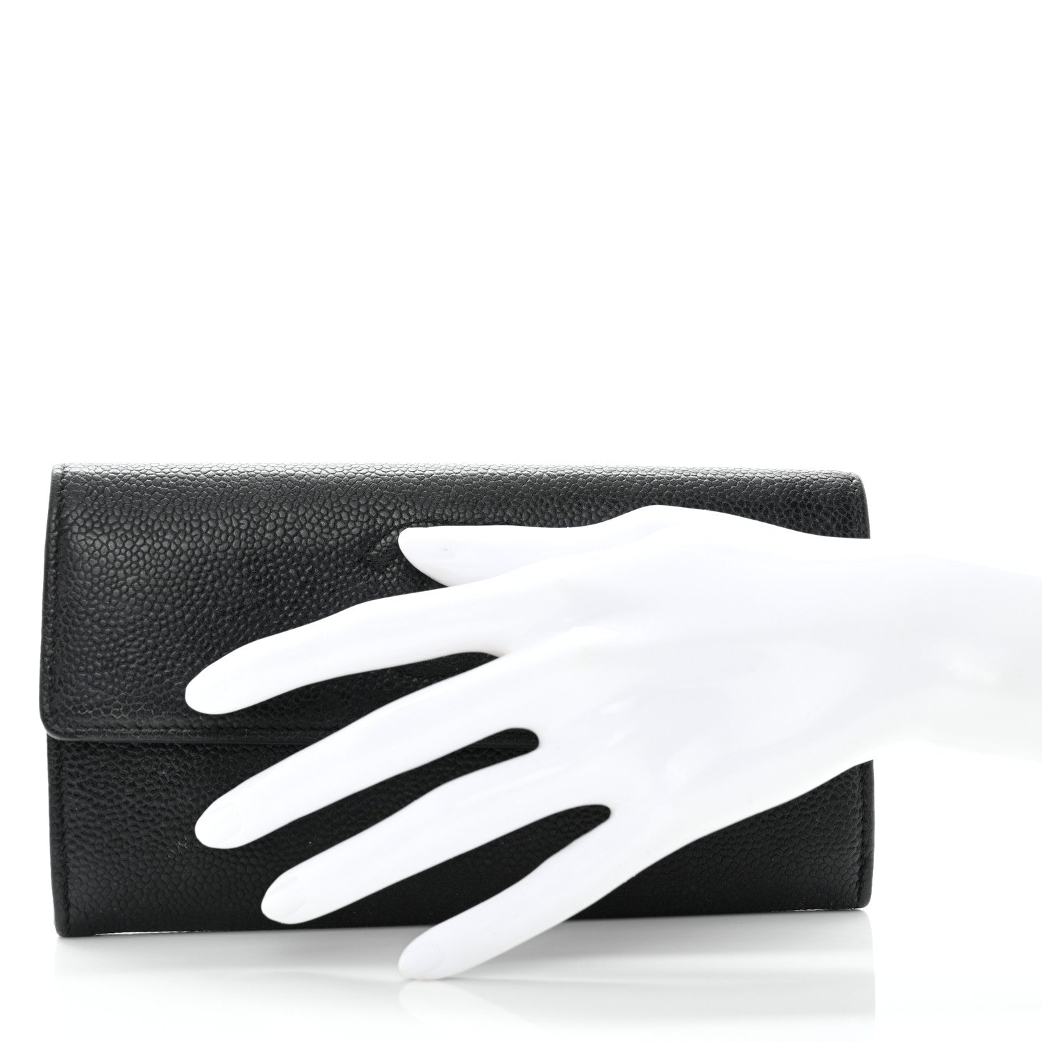 Chanel Caviar Timeless CC Large Gusset Flap Wallet Black 2 of 8