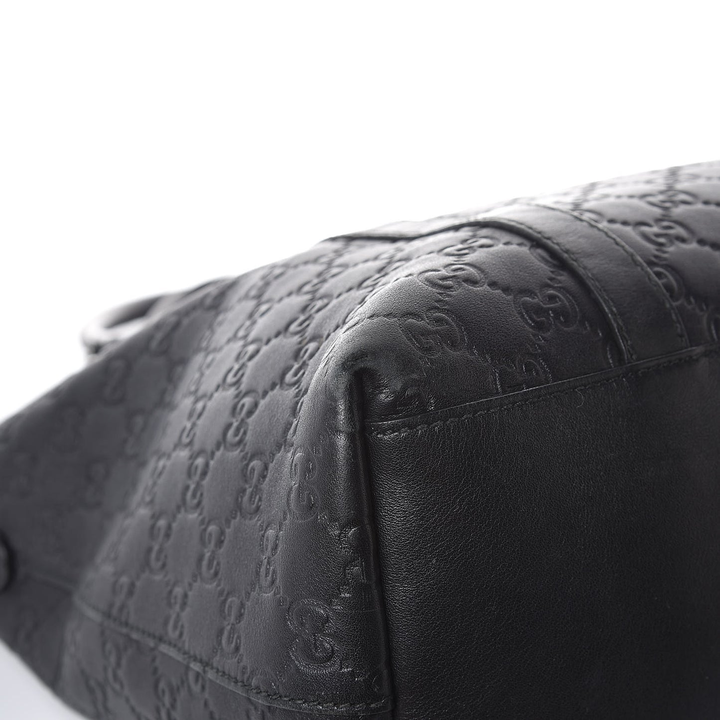 Guccissima Large GG Charm Convertible Dome Satchel Black