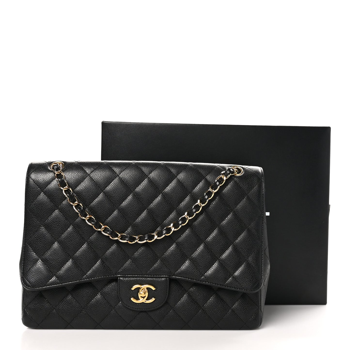 Caviar Quilted Maxi Single Flap Black