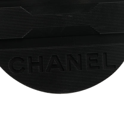 Chanel Shiny Calfskin Quilted Lace Up Combat Boots 39 Black 7 of 11