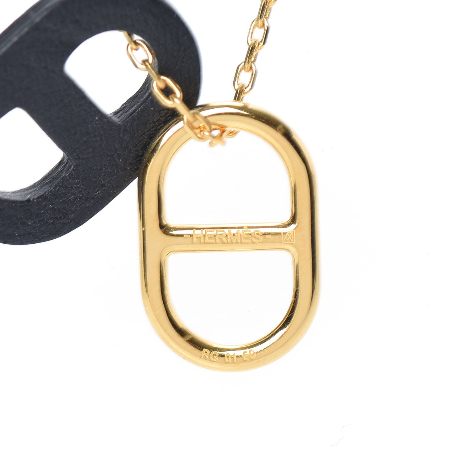 Hermes Swift O'Maillon Pendant Necklace Black 6 of 6