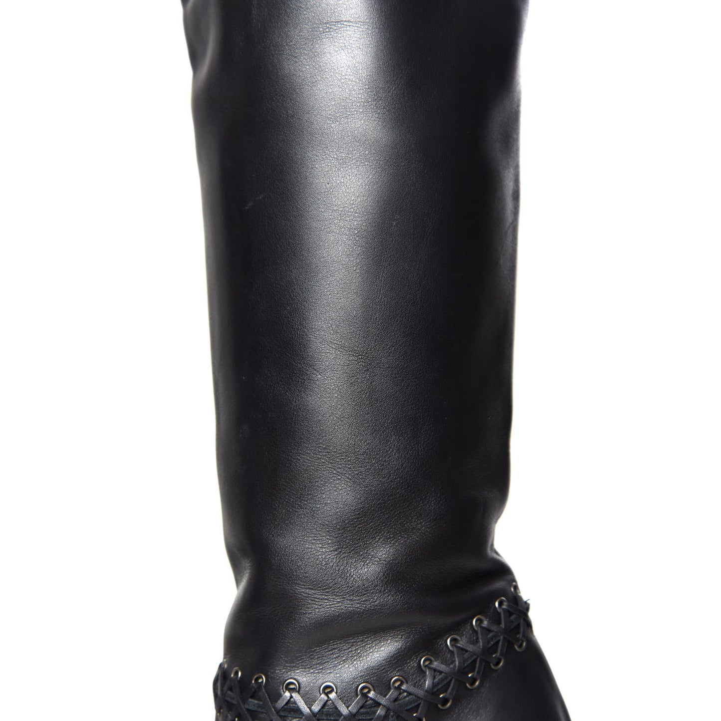 Calfskin Tres Contente Alta Thigh High Boots 37 Black