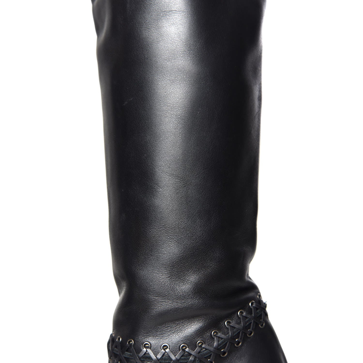Christian Louboutin Calfskin Tres Contente Alta Thigh High Boots 37 Black 7 of 9