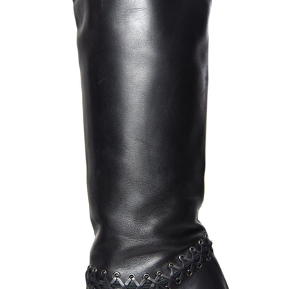 Christian Louboutin Calfskin Tres Contente Alta Thigh High Boots 37 Black 7 of 9