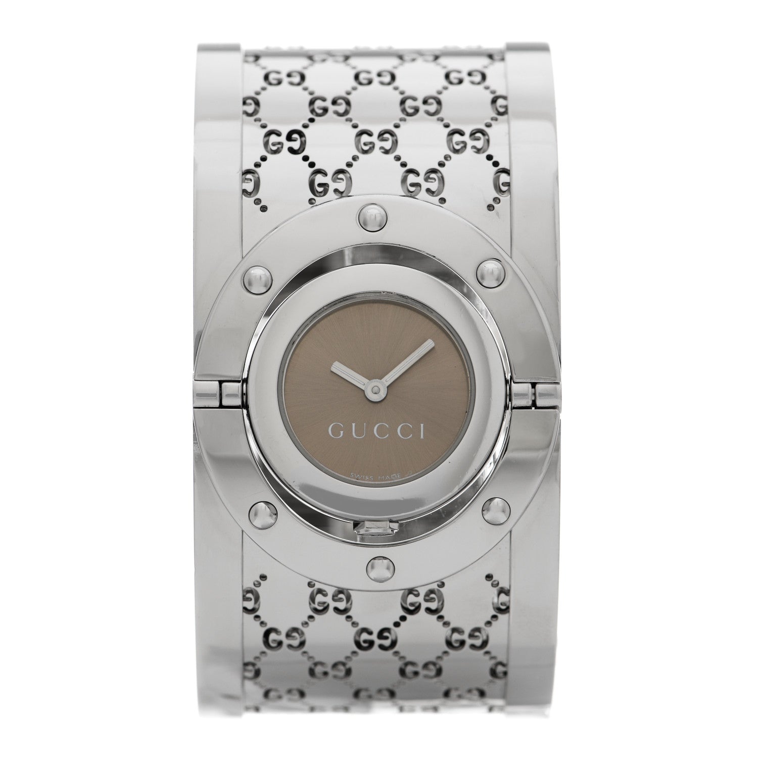 Gucci Stainless Steel 33mm Twirl Quartz Watch Brown 1 of 5