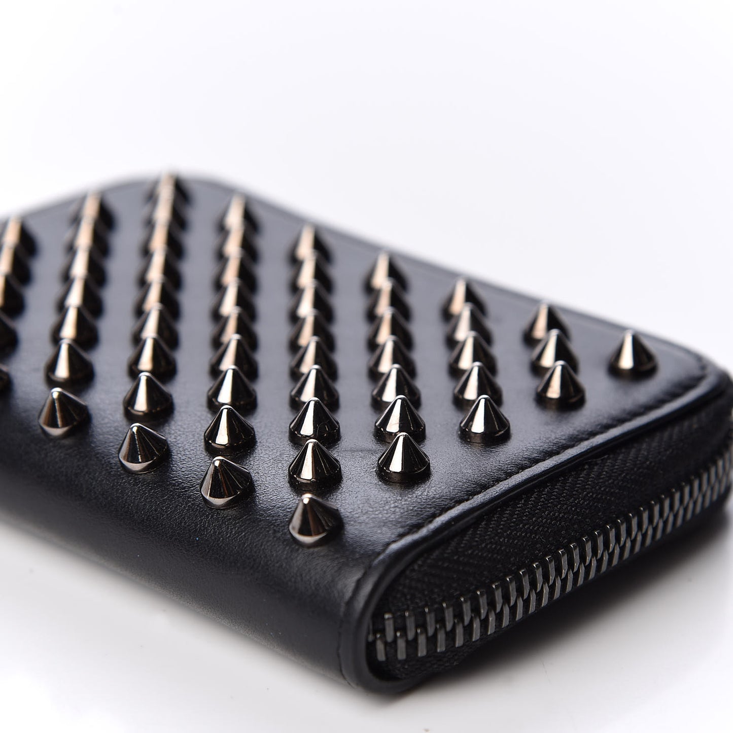 Calfskin Spiked Panettone Coin Purse Black