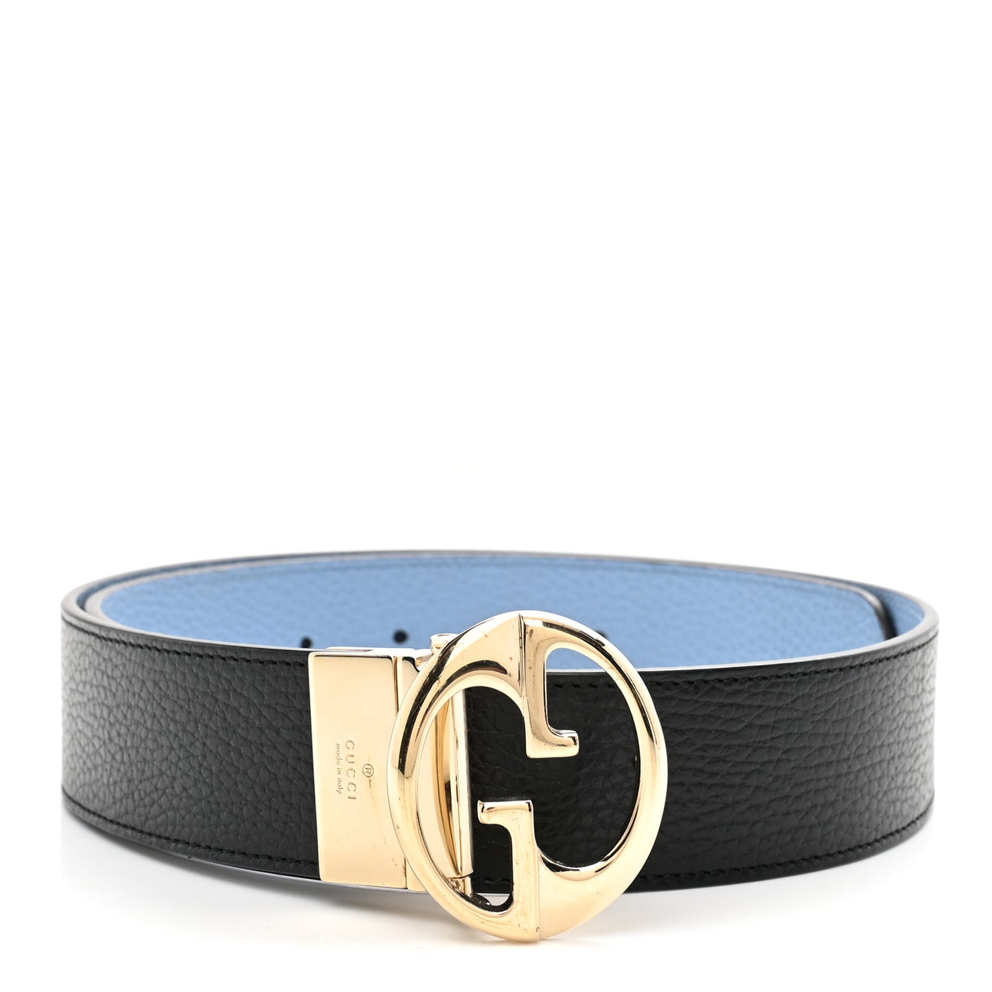 Dollar Calfskin 1973 Reversible Belt 85 34 Black Mineral Blue