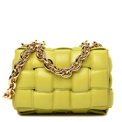 Bottega Veneta Lambskin Maxi Intreccio Padded Chain Cassette Crossbody Bag Kiwi 1 of 9