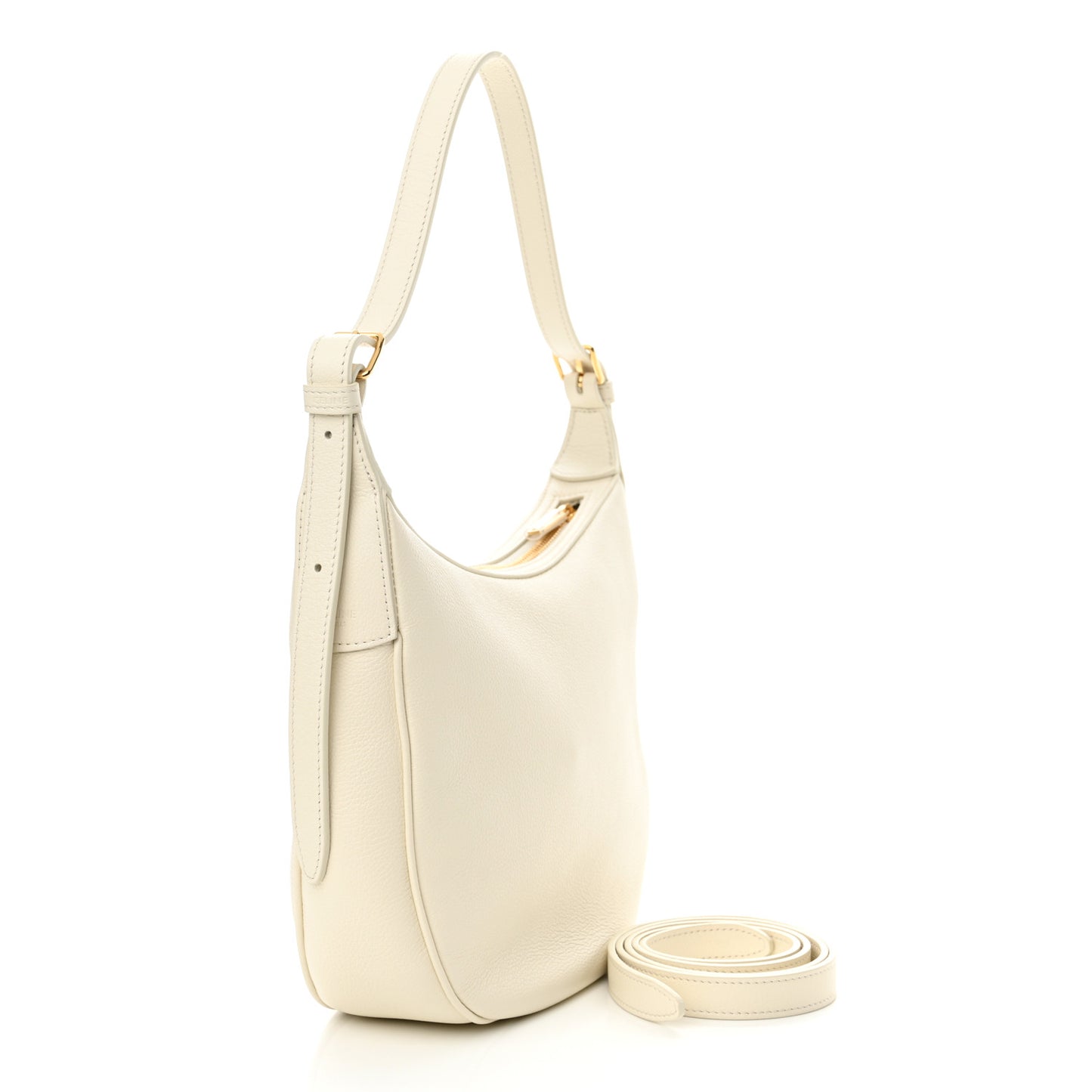 Supple Calfskin Cuir Triomphe Small Heloise Shoulder Bag White Cotton
