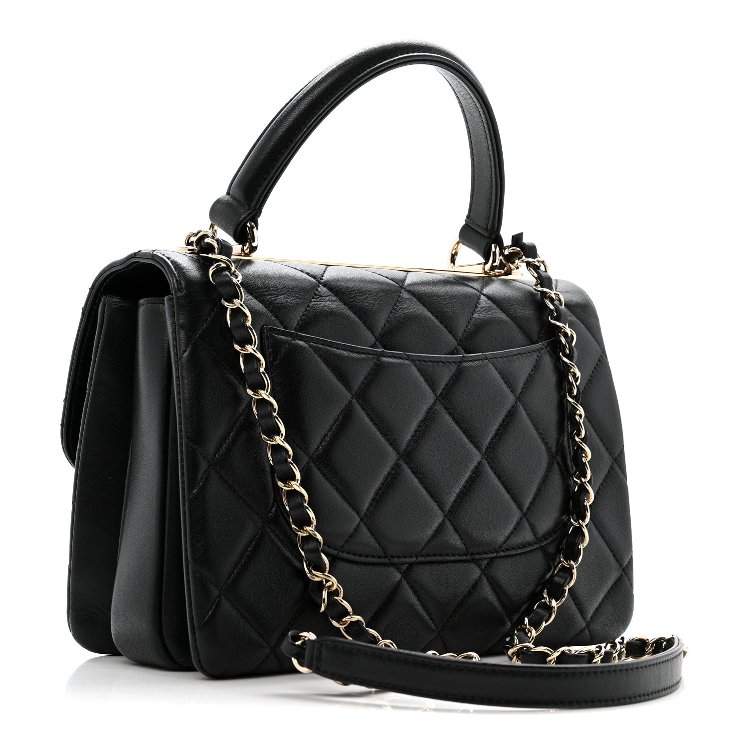 Chanel Lambskin Quilted Small Trendy CC Dual Handle Flap Bag Black 3 of 12