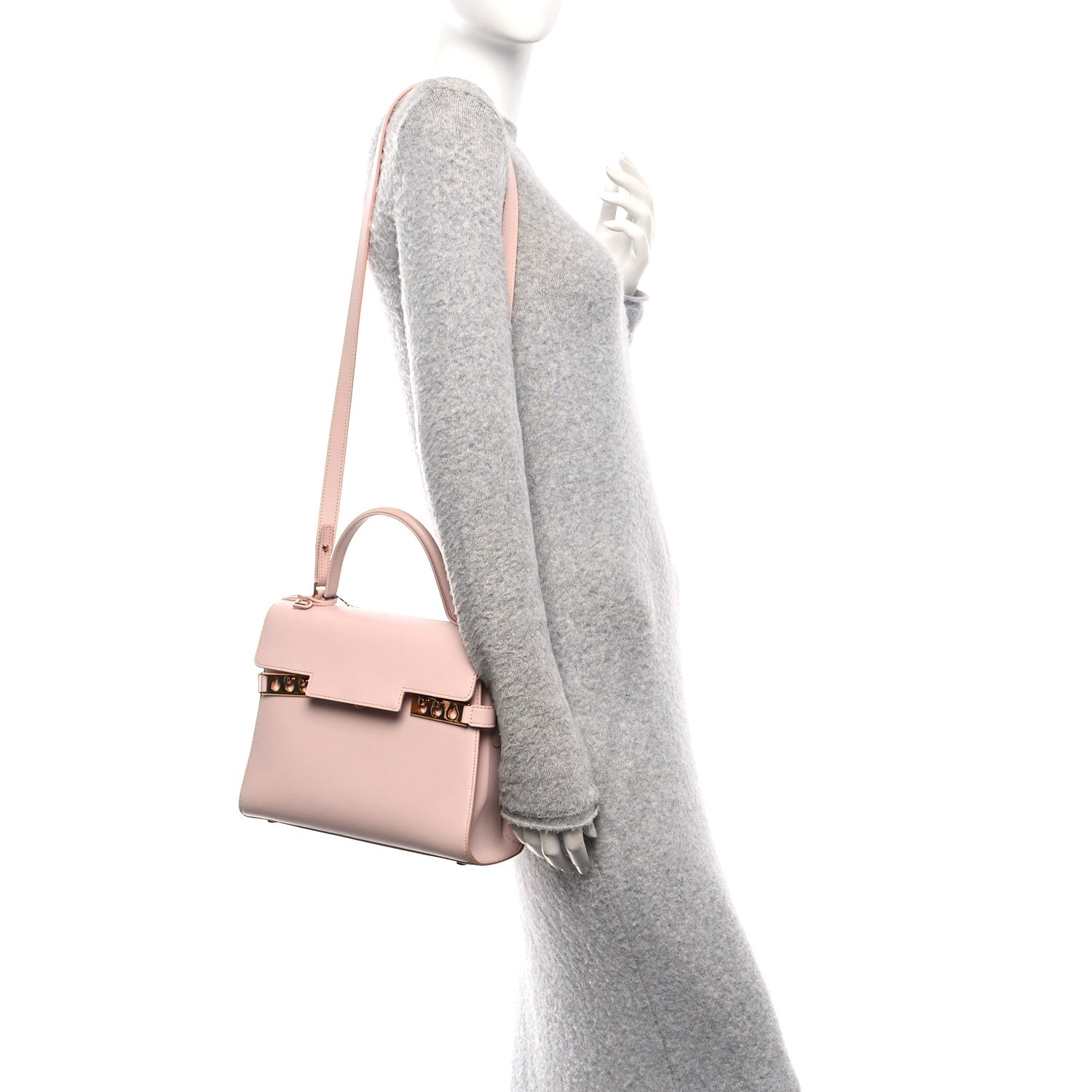 Delvaux Calfskin MM Tempete Satchel Light Pink 2 of 10