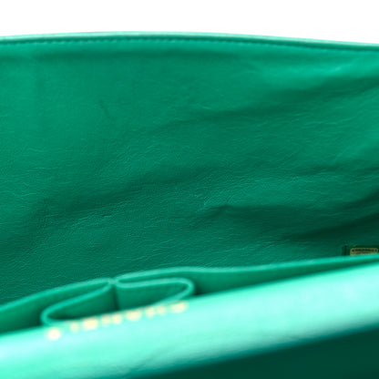 Chanel Lambskin Quilted Jumbo Double Flap Green 10 of 13
