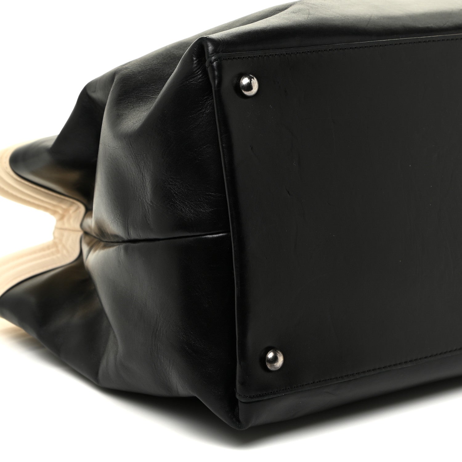 Chanel Glazed Calfskin Boy Tote Black Beige 10 of 26