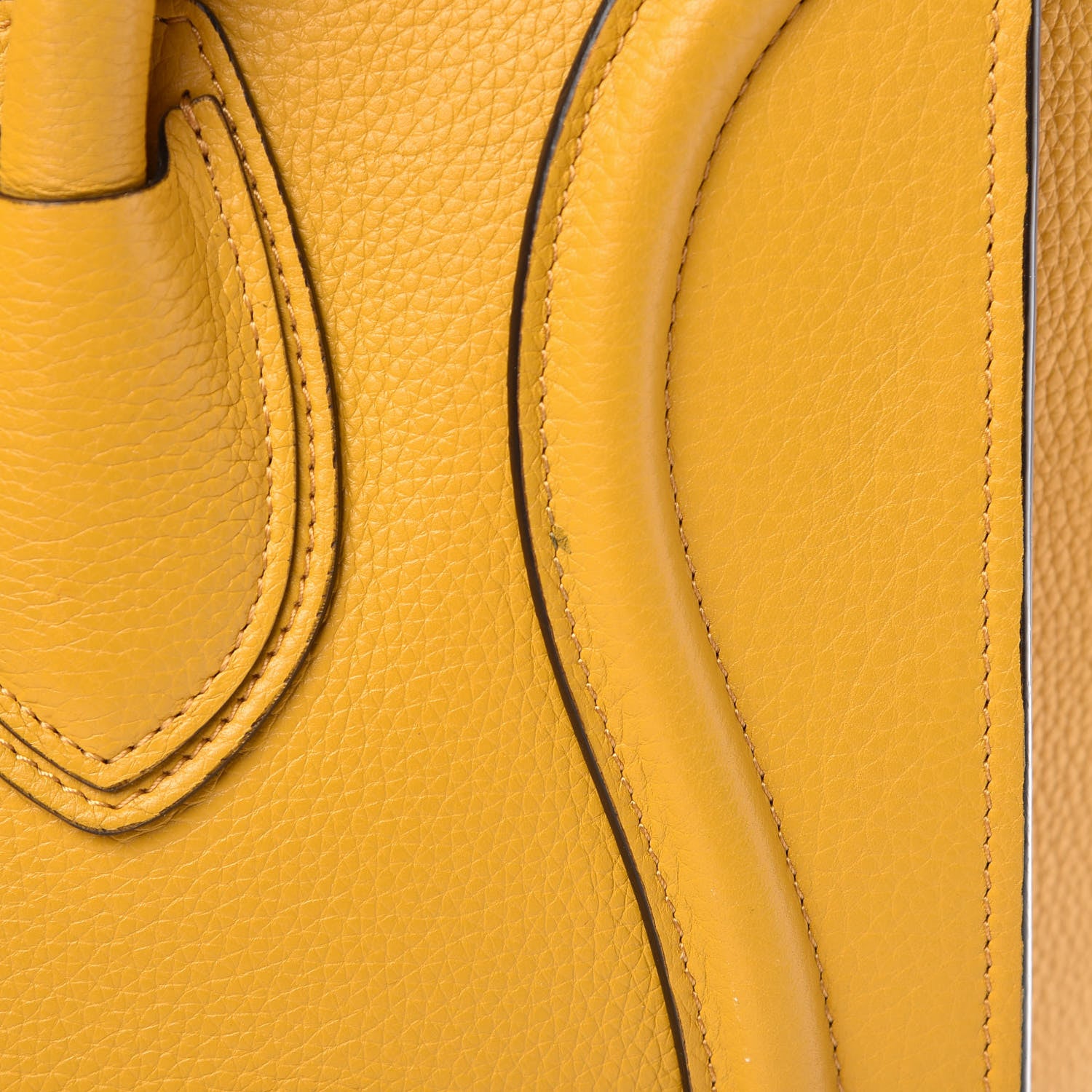 Celine Drummed Calfskin Mini Luggage Ocre 18 of 23