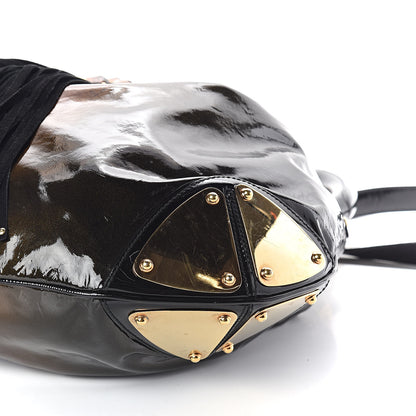 Gucci Patent Large Indy Top Handle Hobo Bronze Black 9 of 9