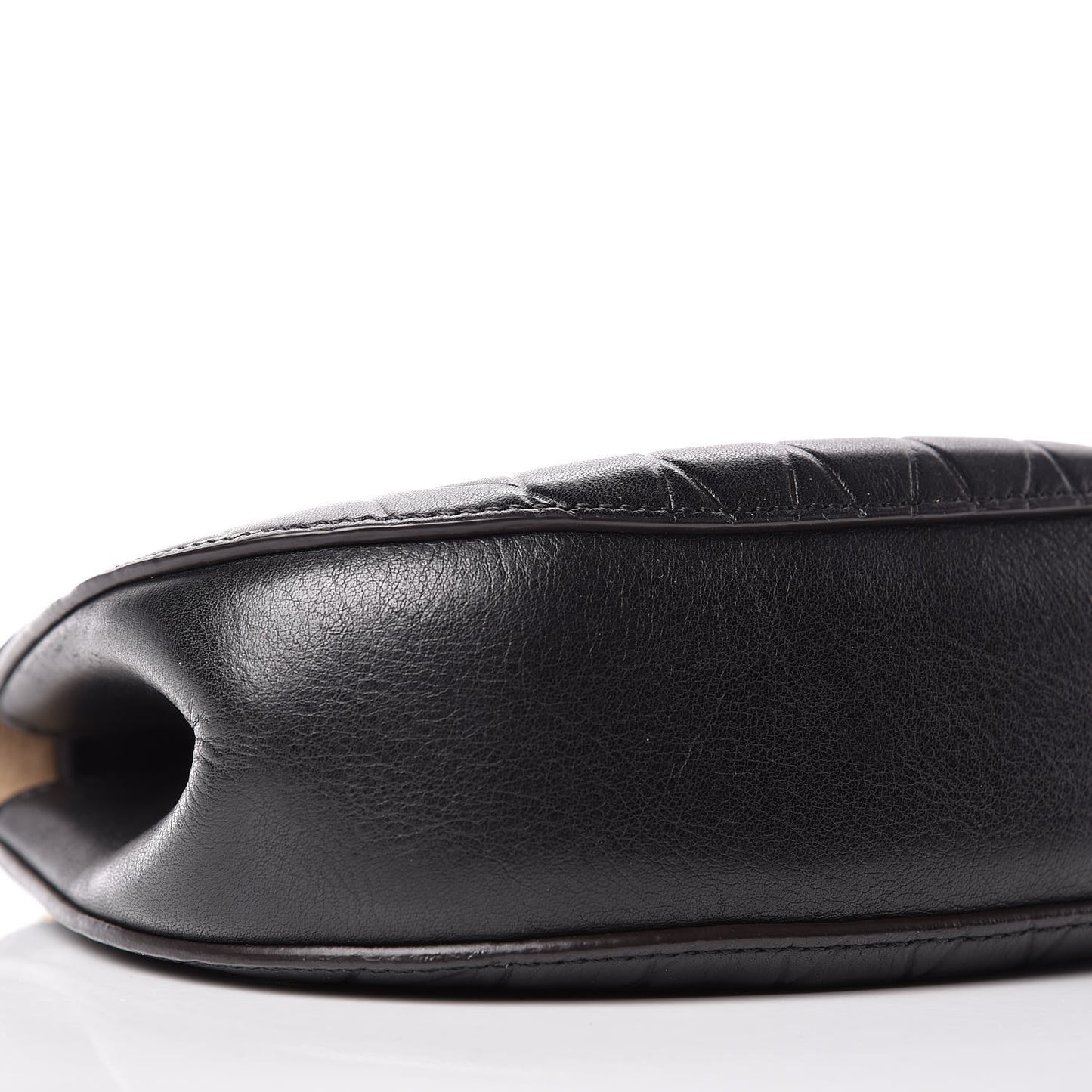 Calfskin Diamond Embossed Drew Shoulder Bag Black