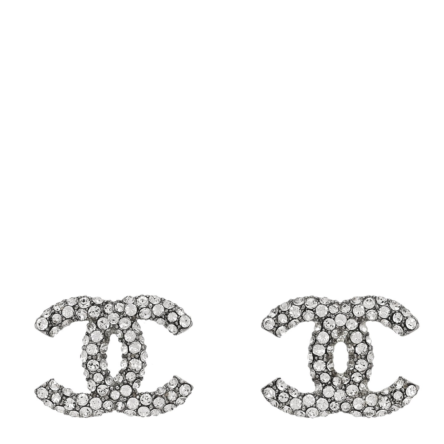 Crystal CC Earrings Silver