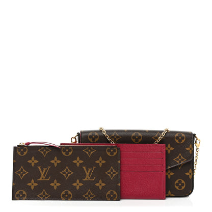 Louis Vuitton Monogram Pochette Felicie Chain Wallet Fuchsia 1 of 10