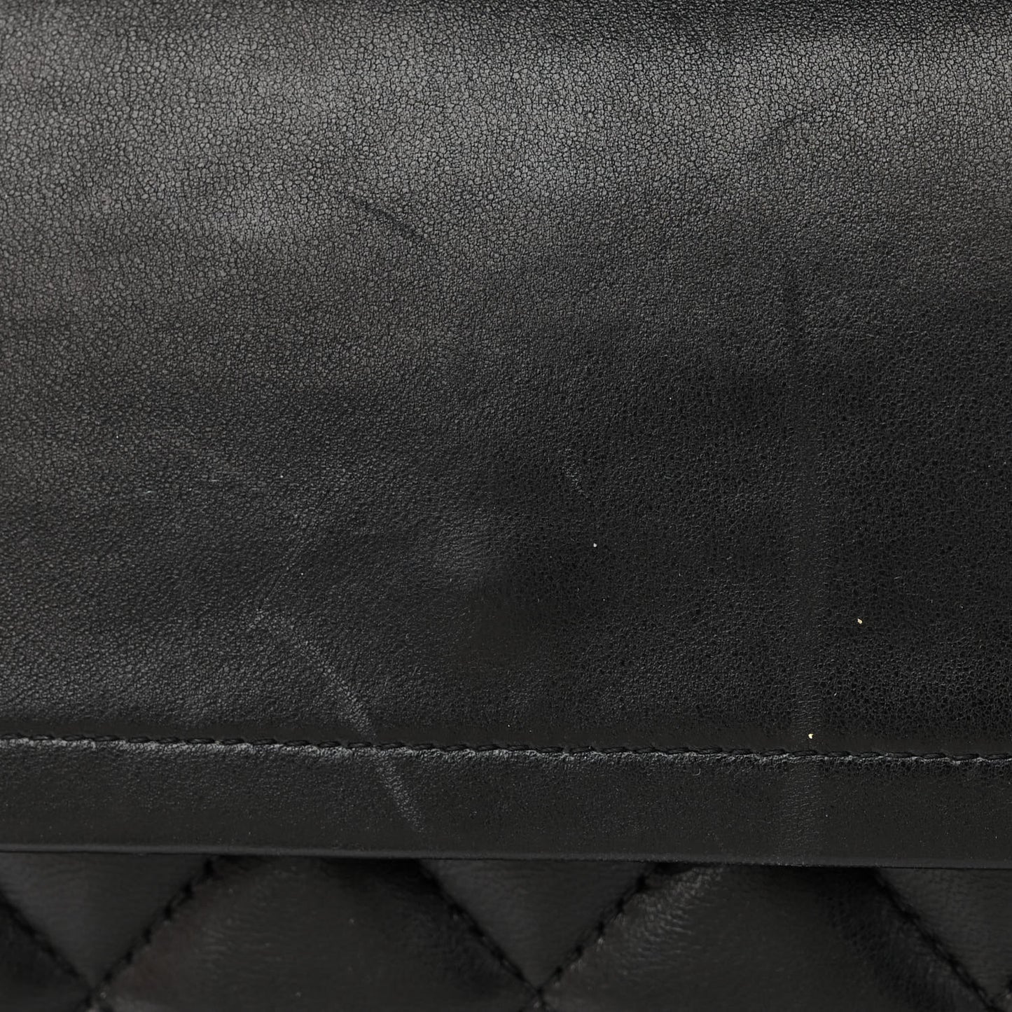 Lambskin Quilted Jumbo Double Flap Black