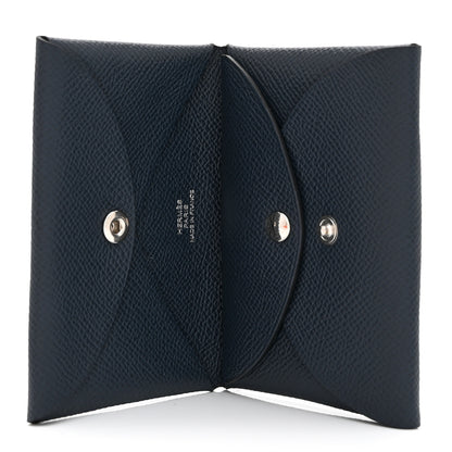 Hermes Epsom Verso Calvi Duo Card Case Bleu Indigo 5 of 8