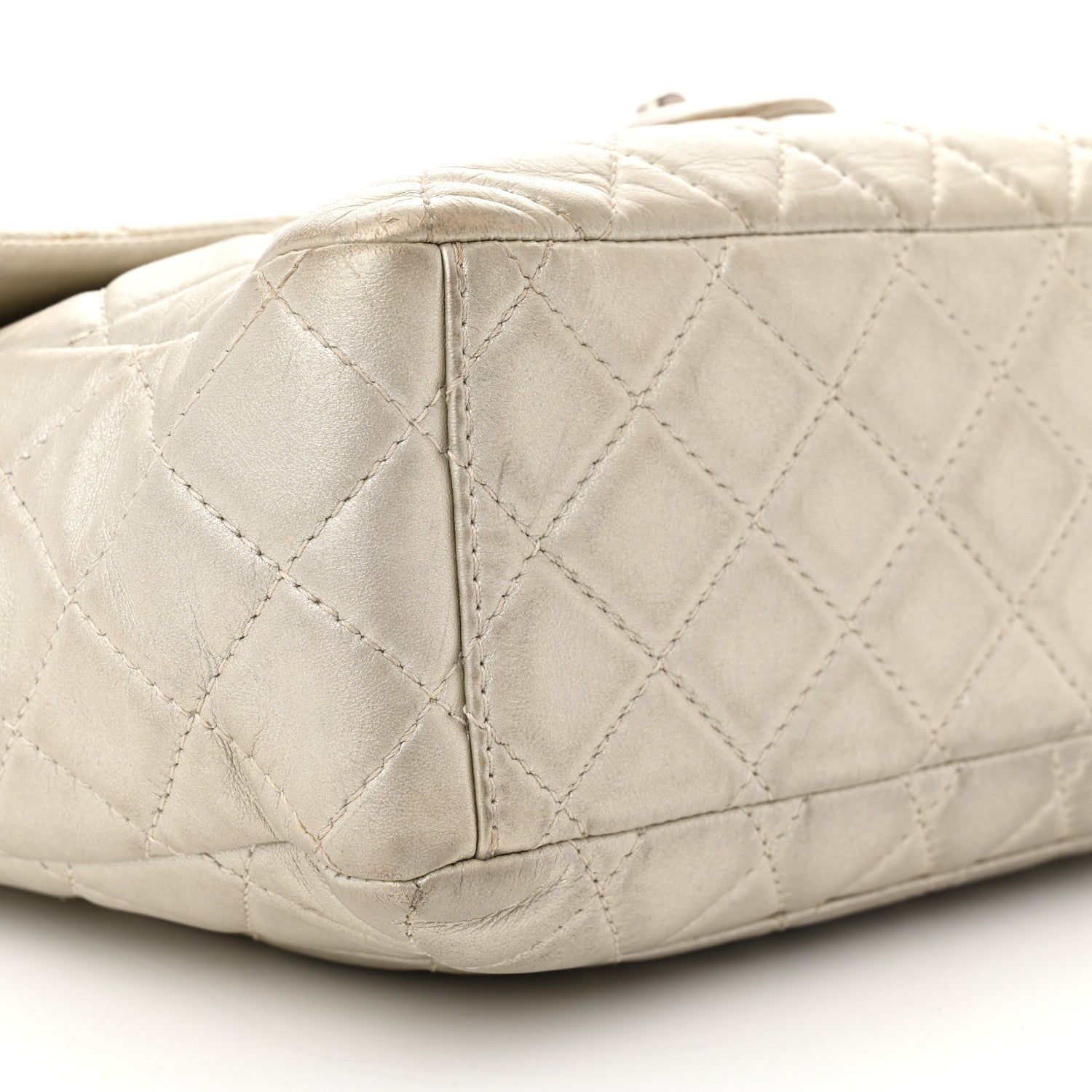Chanel Metallic Lambskin Quilted Maxi Single Flap Silver 9 of 14