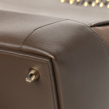 Christian Louboutin Suede Grained Calfskin Studded Large Eloise Satchel Brown 9 of 18