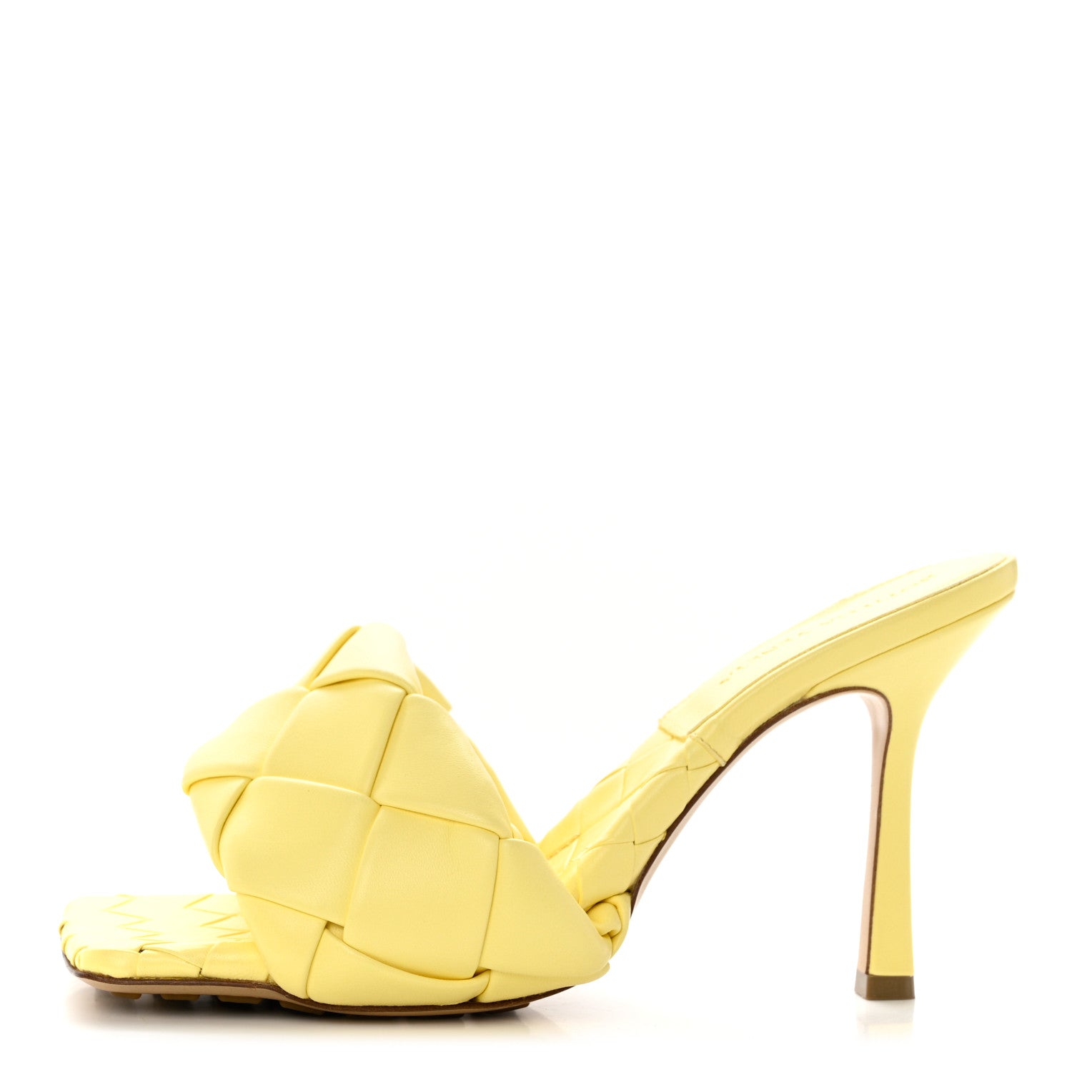 Bottega Veneta Nappa Maxi Intrecciato Lido 90mm Mule Sandals 37.5 Lemonade 1 of 7