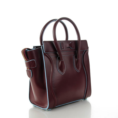 Celine Palmelato Micro Luggage Burgundy Azur Blue 3 of 7