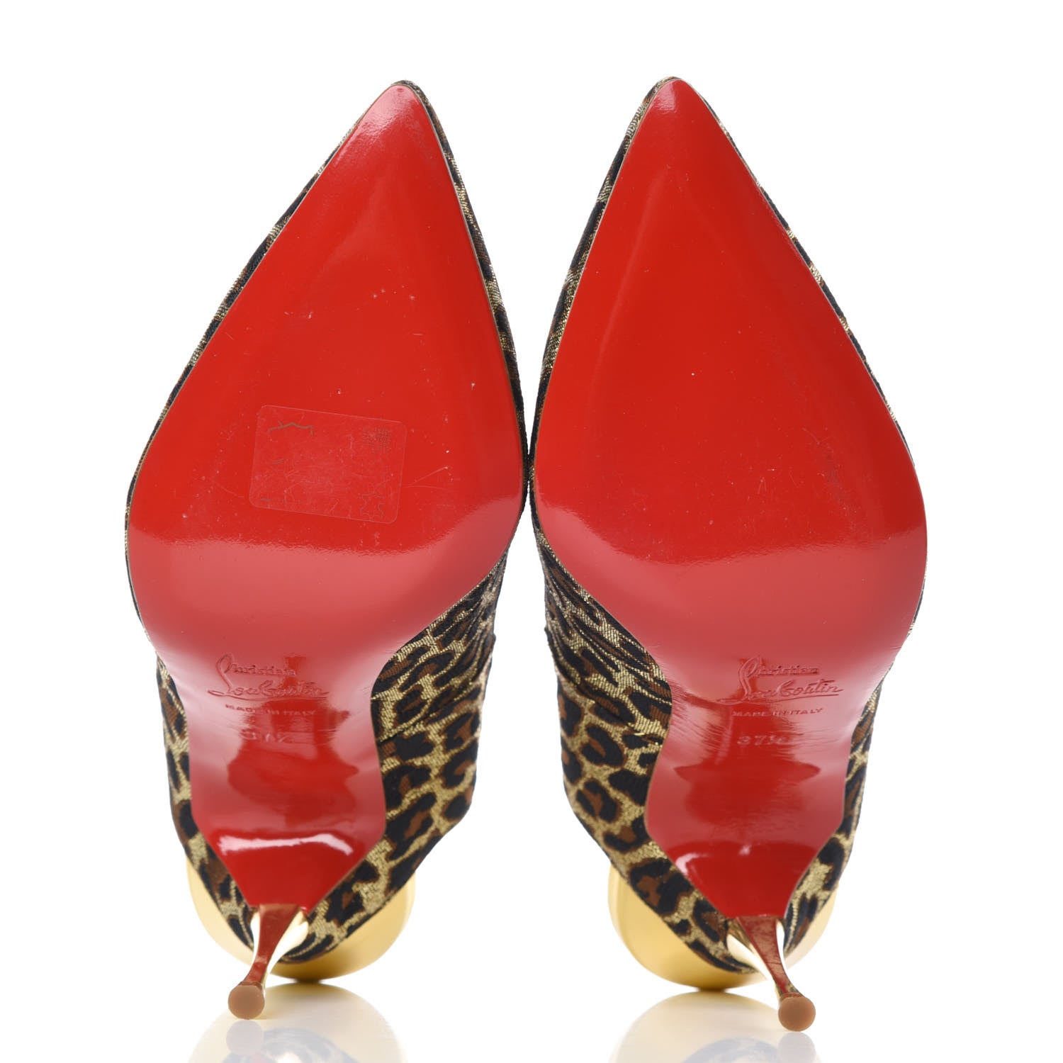 Christian Louboutin Jacquard Leopard Print Slingback 120 Pumps 37.5 5 of 7