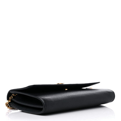 Versace Grained Calfskin Virtus Wallet On Chain Black 4 of 8