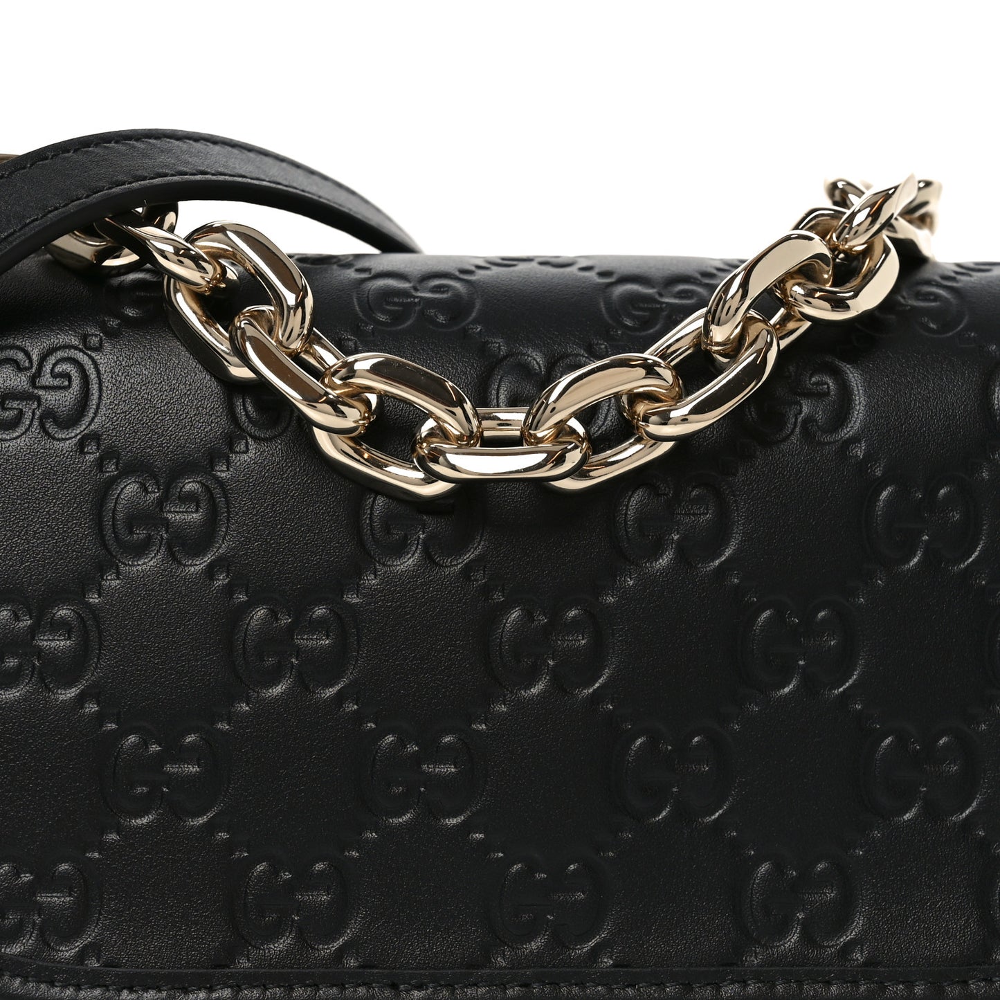 GG Calfskin Embossed Emblem Arabella Bag Black