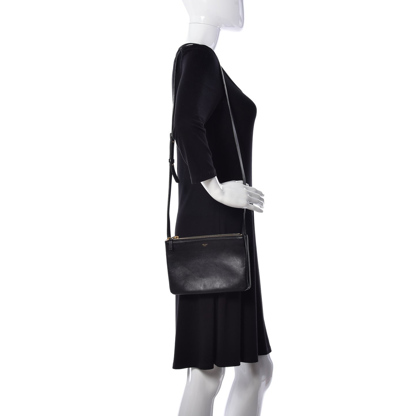 Lambskin Small Trio Crossbody Bag Black