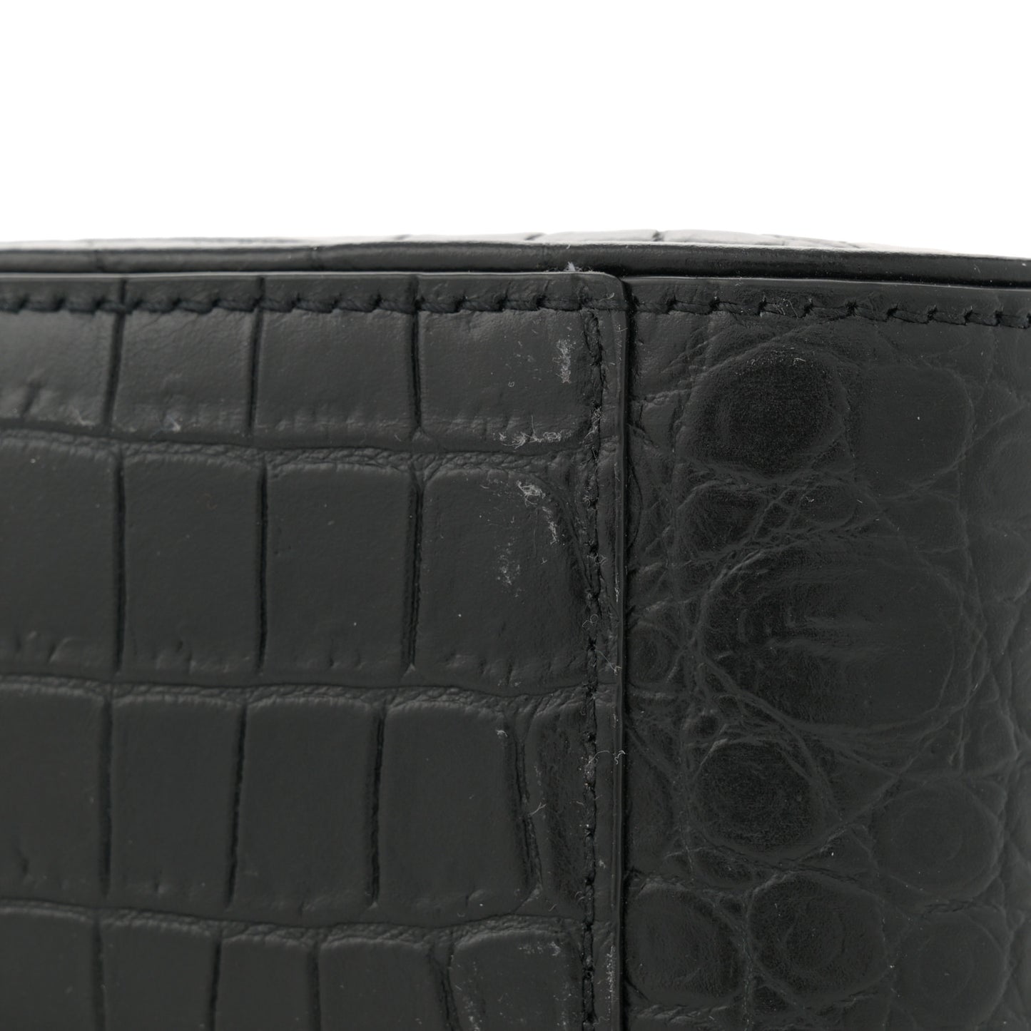 Calfskin Crocodile Embossed Le 5 A 7 Hobo Black