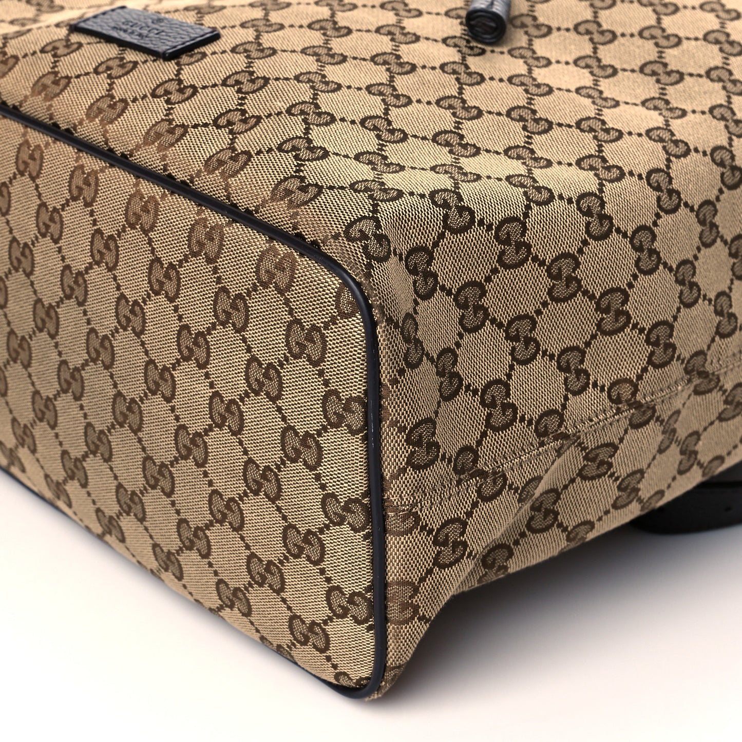 Monogram Dollar Calfskin O Drawstring Backpack Beige Ebony Testa di Moro Dark Chocolate