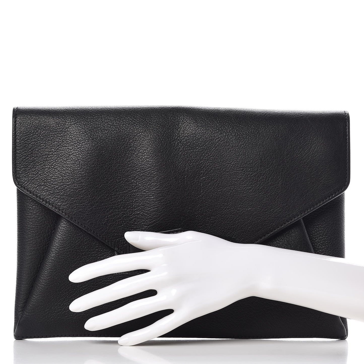 Sugar Goatskin Medium Antigona Envelope Clutch Black
