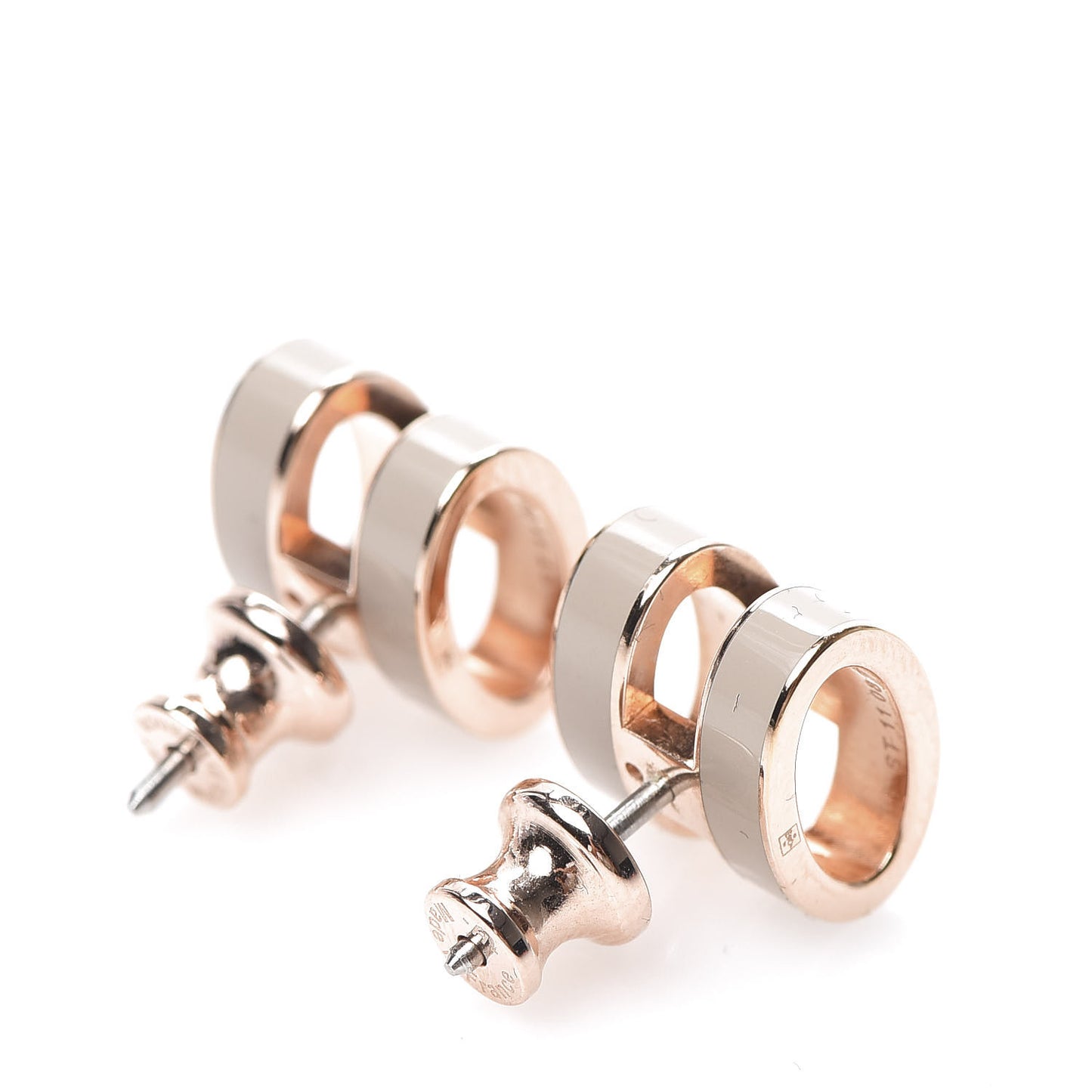 Rose Gold Lacquered Pop H Earrings Marron Glace