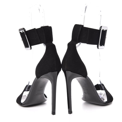 Saint Laurent Kid Scamoscia Jane 105 Ankle Strap Sandals 39 Black 5 of 13