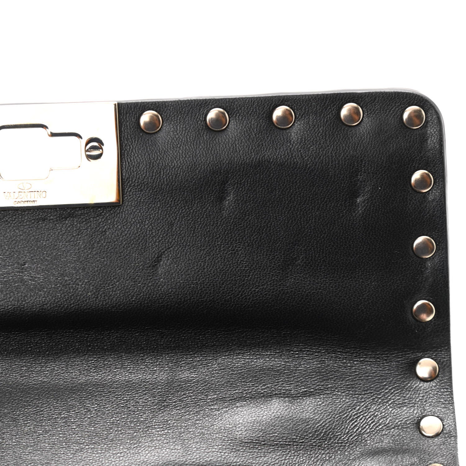 Valentino Garavani Metallic Wrinkled Lambskin Small Rockstud Spike Shoulder Bag Lipstick 10 of 10