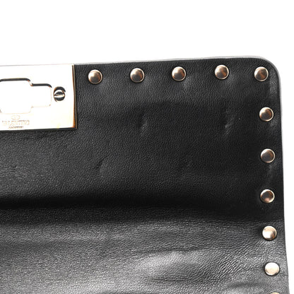 Valentino Garavani Metallic Wrinkled Lambskin Small Rockstud Spike Shoulder Bag Lipstick 10 of 10