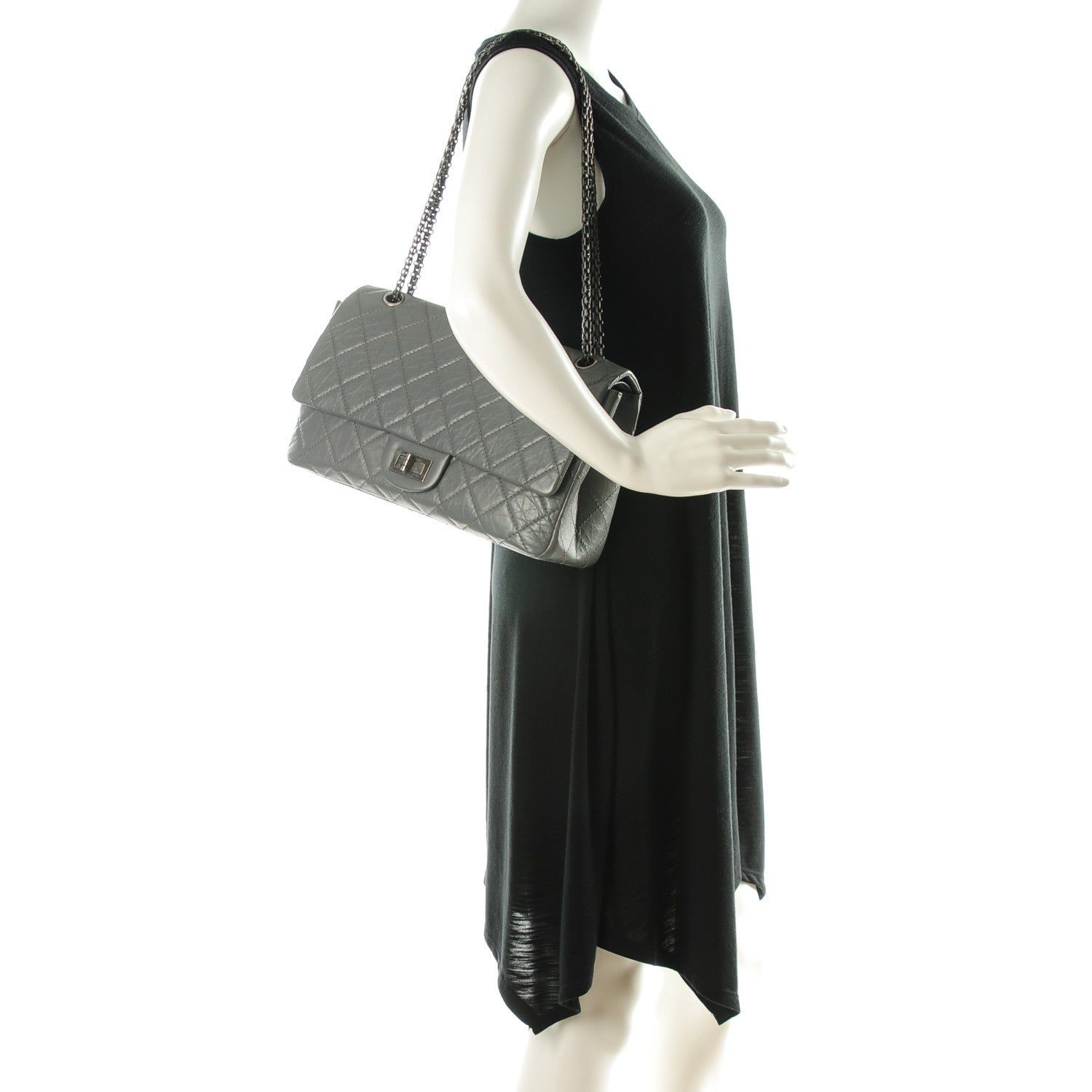 Chanel Aged Calfskin Quilted 2.55 Reissue 227 Flap Grey 2 of 8
