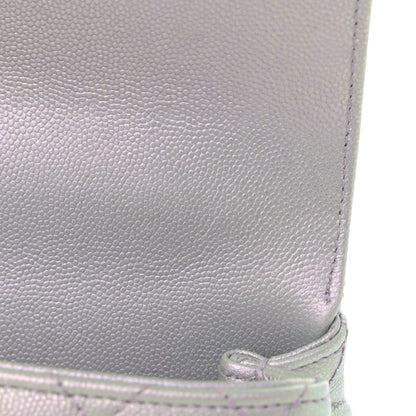 Chanel Iridescent Caviar Quilted Extra Mini Coco Handle Flap Purple 11 of 13