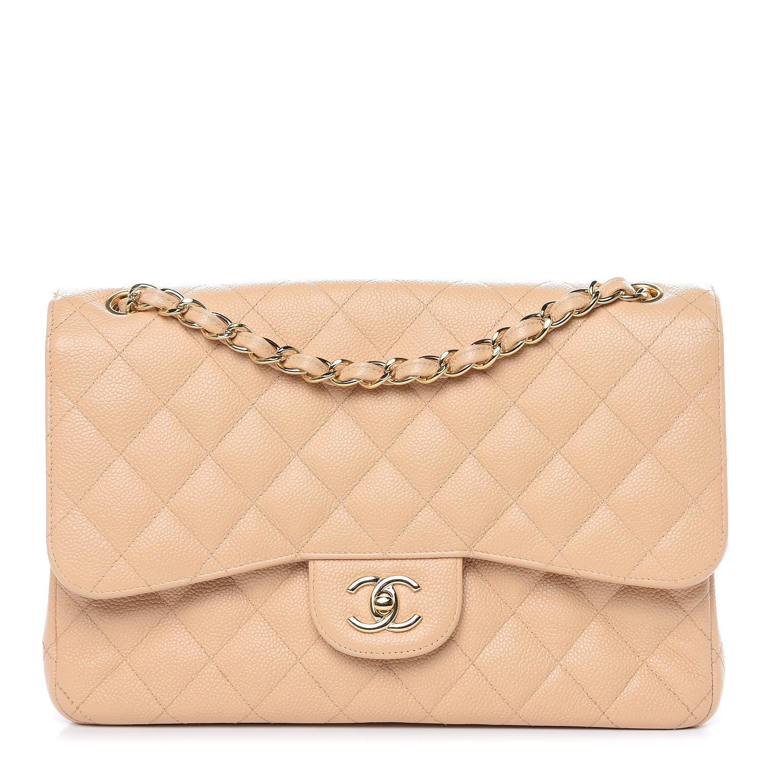 Chanel Caviar Quilted Jumbo Double Flap Beige Clair 1 of 18